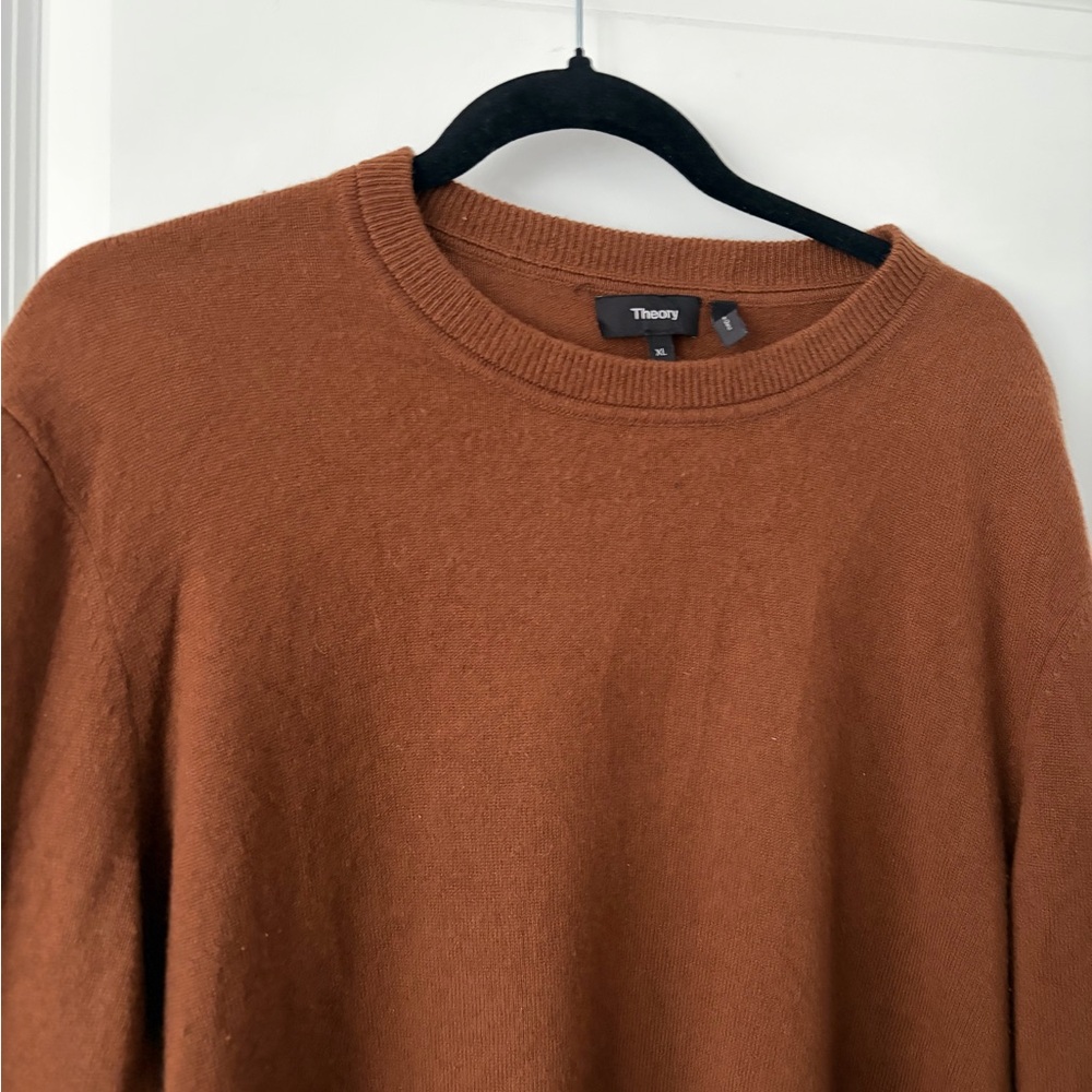 THEORY 100% Cashmere Men's Brown Crewneck Sweater - XL - Picture 2 of 9